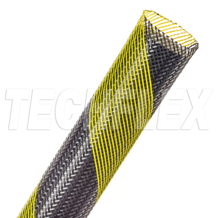 Flexo® PET - 1" - Safety Stripe (Black/UV Yellow)