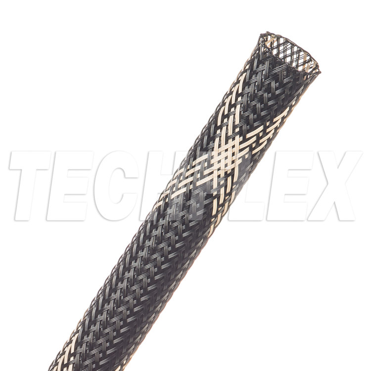 Flexo® PET - 1/2" - Black w/ Beige Tracer