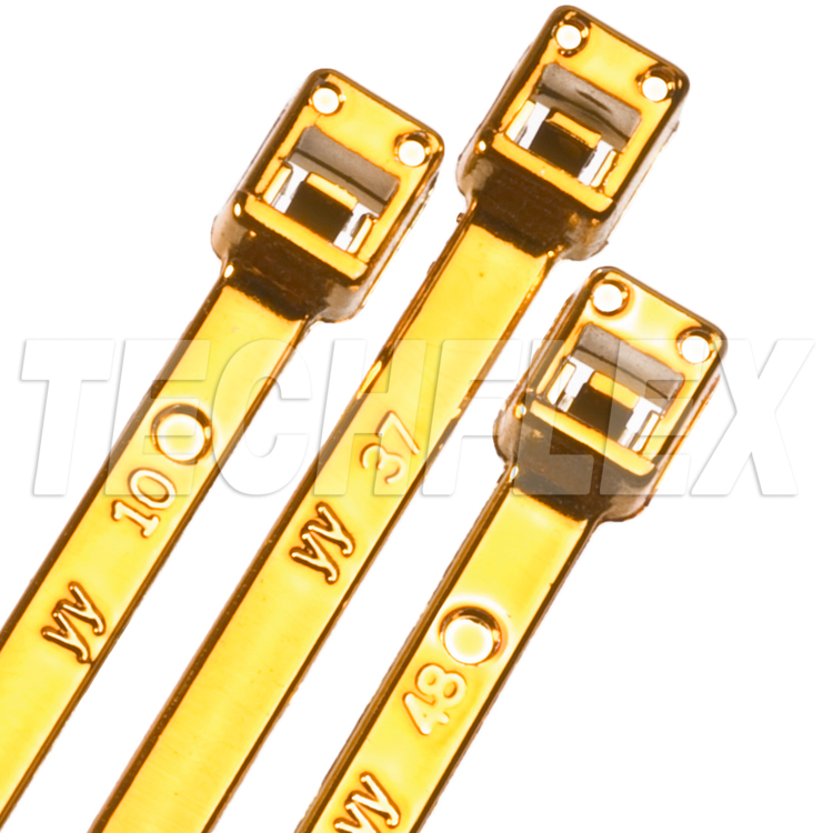 4" Metallic Plastic Cable Ties - Gold