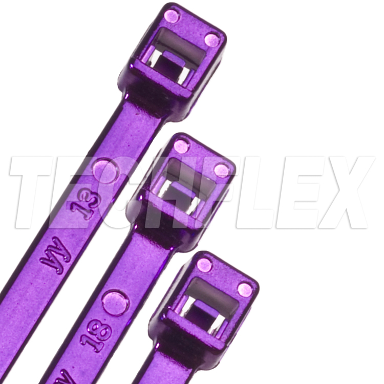 8" Metallic Plastic Cable Ties - Purple