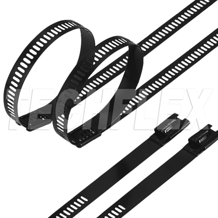 14" 450lb Coated Stainless Ladder Ties - Black
