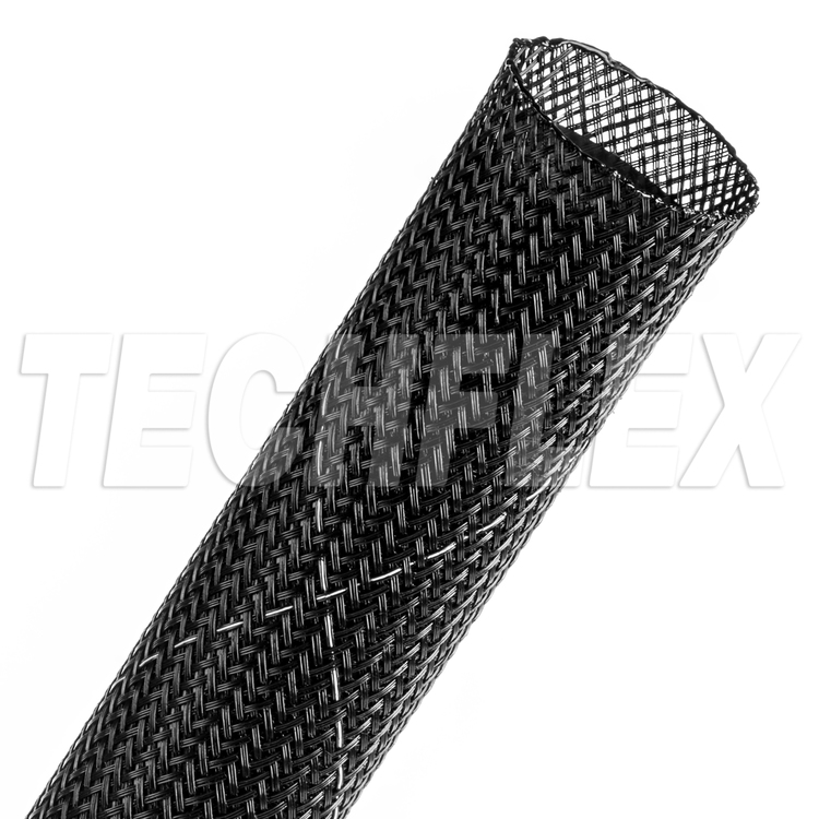 Flexo® FR Plus - 1 1/4" with coating - (Non Fray) -  Black with White Tracer