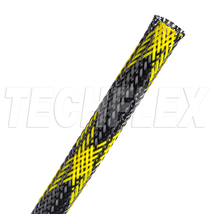 Flexo® PET - 3/8" Black with NEON YELLOW Spyder tracer
