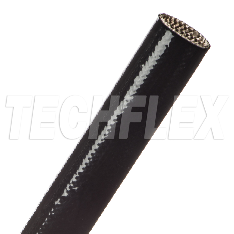 FR Silicone Flex Glass® - Grade C - Silicone Coated Fiberglass Sleeving - 7/8" - Black
